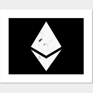 White Ethereum Logo - ETH Posters and Art